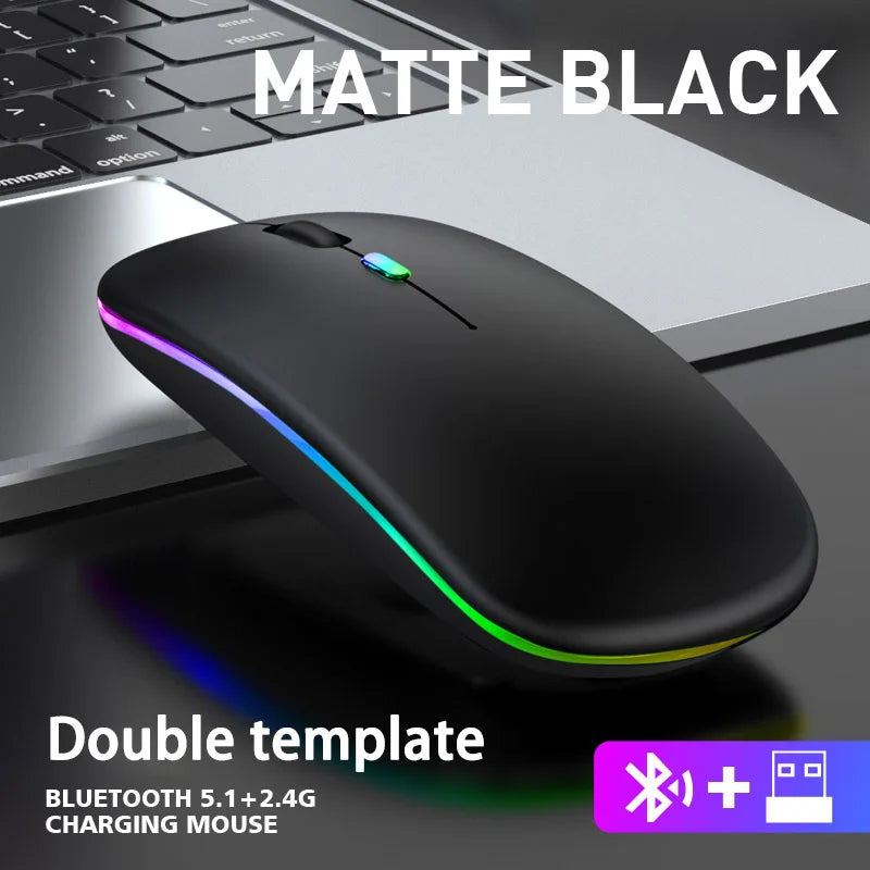 Bluetooth 2.4G  RGB עכבר אלחוטי