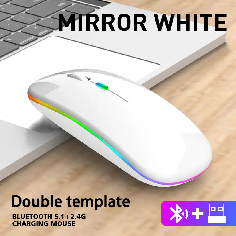 Bluetooth 2.4G  RGB עכבר אלחוטי