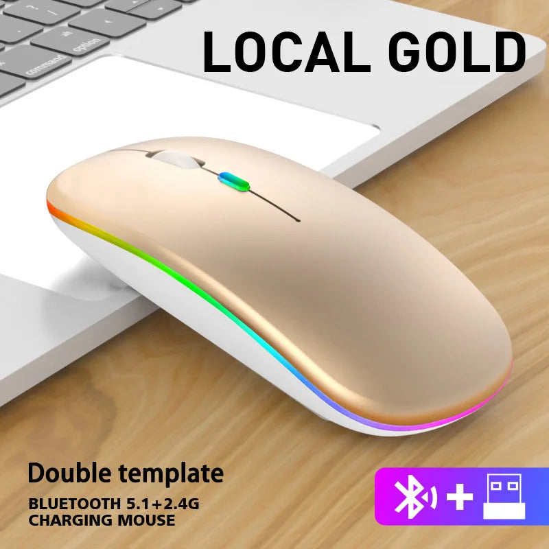 Bluetooth 2.4G  RGB עכבר אלחוטי